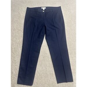 Michael Kors Mid Rise Dress Pants Womens 14 Navy Blue Work Casual Slacks